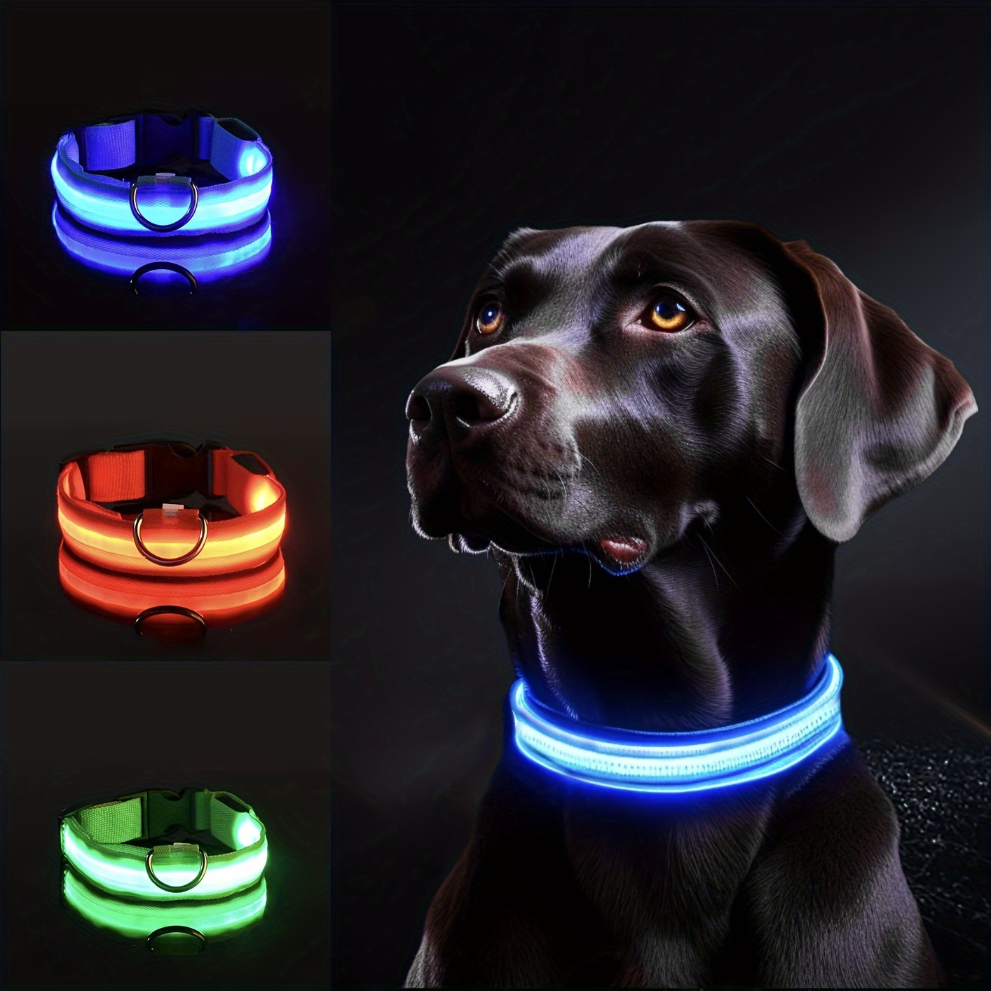 Tech Dog Accessories - Collare per cani riflettente a LED